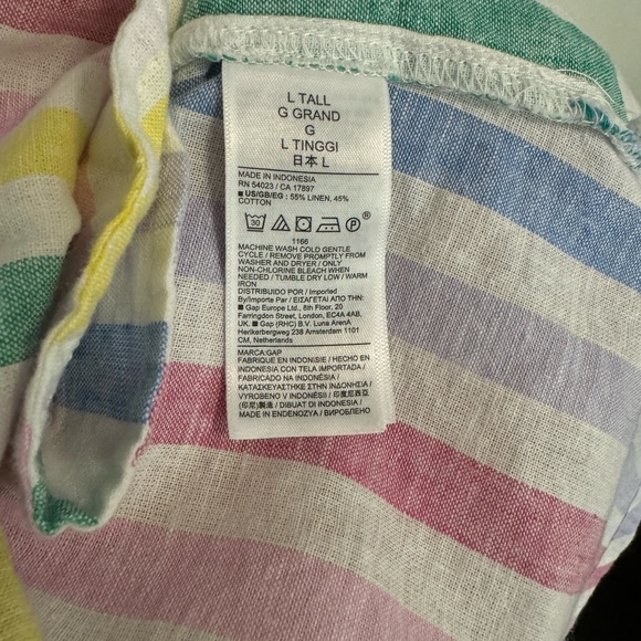 NWT Gap Linen-Cotton Puff Sleeve Mini Shirtdress Size L Tall - Picture 5 of 5